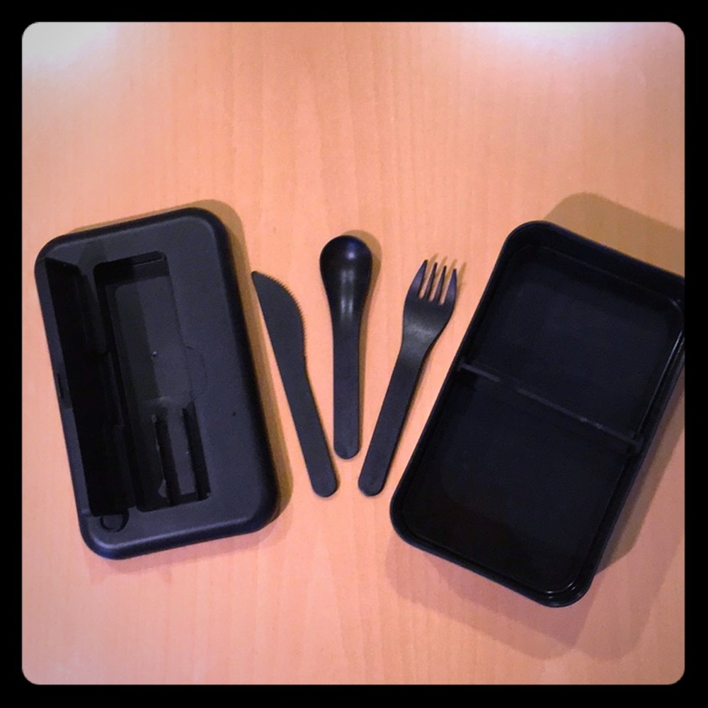 New Bento Lunch Box, Bamboo, w/ Utensils